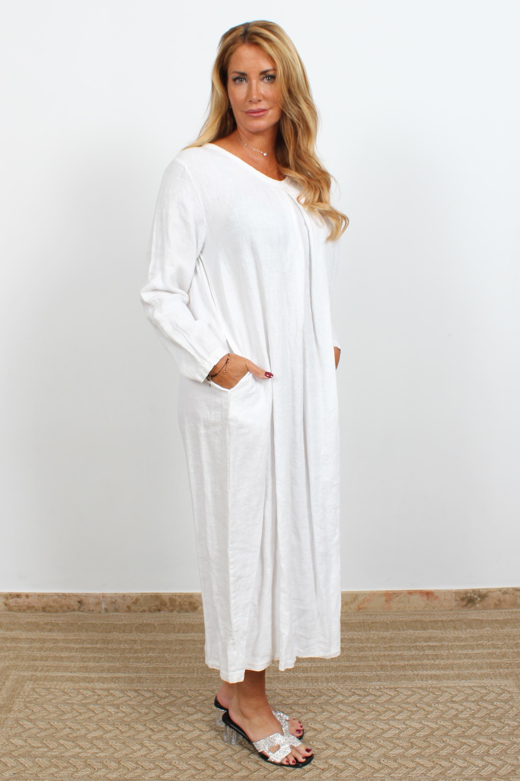 Penelope Banus-3494 long linen dress