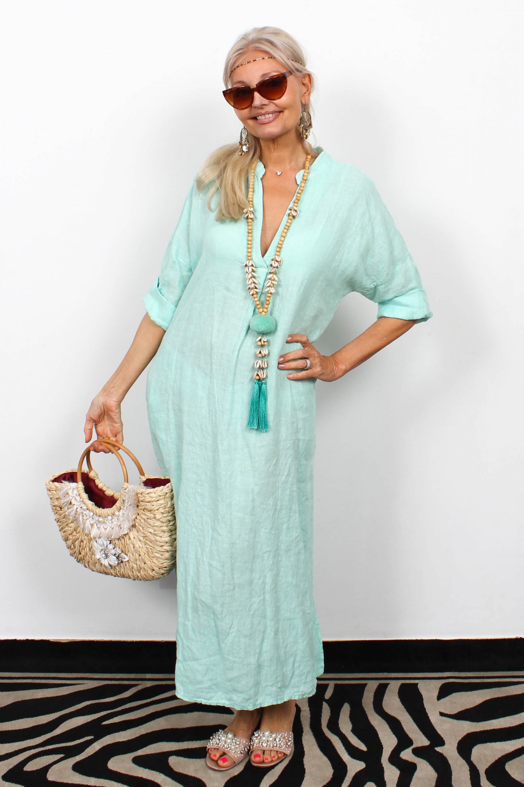 Penelope Banus-4402 tunic linen dress