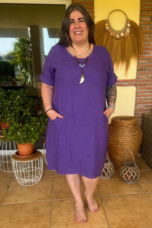 Baggy linen dress with pockets. Classic Linen dress - Penelope Bans